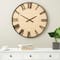 28" Light Brown Wall Clock with Black Metal Frame